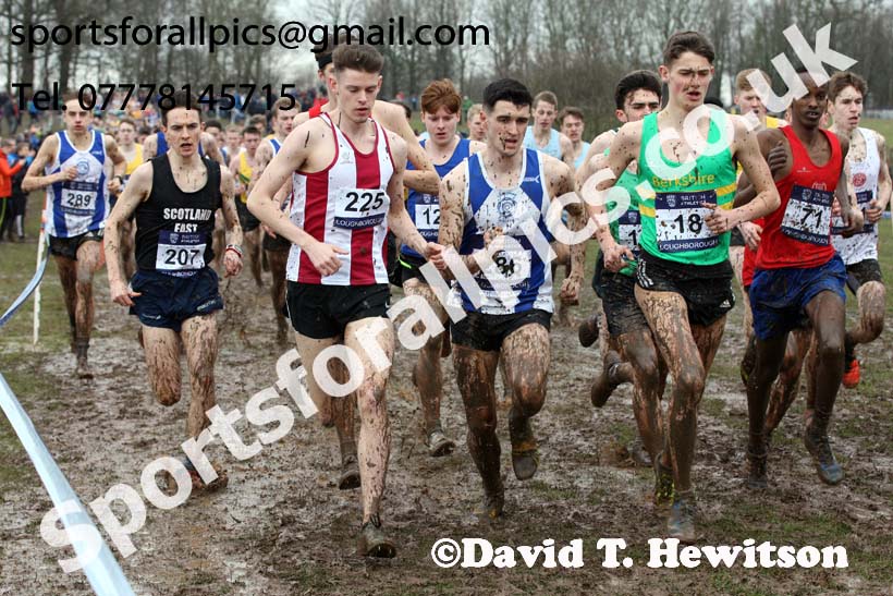 Mens under-20s 2018 British Inter Counties Cross Country Champs., Prestwold Hall, Loughborough. Photo: David T. Hewitson/Sports for All Pics
